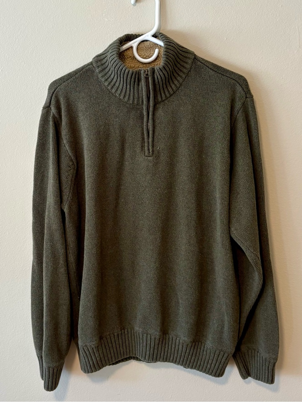 Izod Olive Green Quarter-Zip Sweater